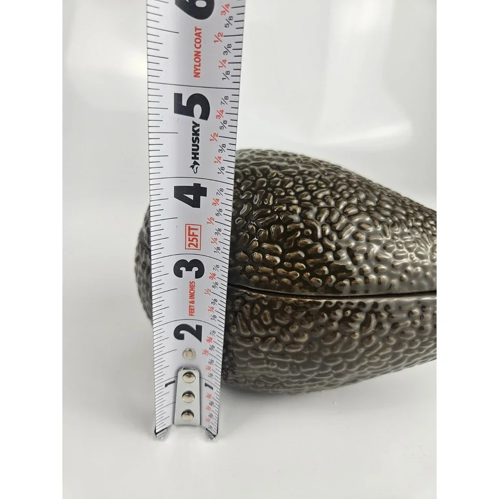 Ceramic Avocado Covered Dish‎ w Spoon Textured Guacamole Server